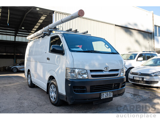 06/2008 Toyota Hiace LWB (RWD) KDH201R MY07 Upgrade 4d Van White Turbo Diesel 3.0L