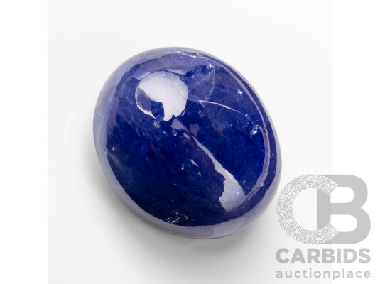 69.90ct Oval Cabochon Natural Tanzanite with Valuation