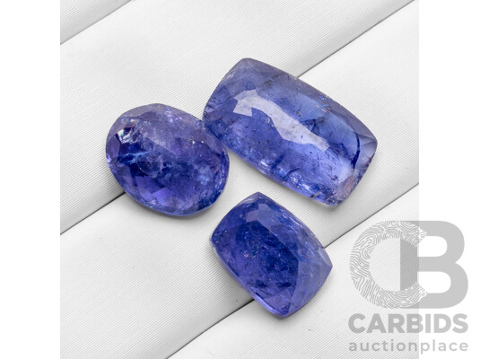 13.60cts of Natural Blue Tanzanites - Lot of 3