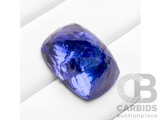 18.70ct Elongated Cushion Cut Natural Vivid Blue Tanzanite