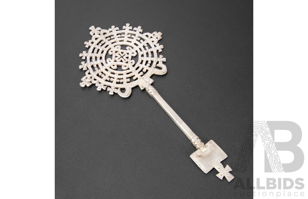 Antique Ethiopian Silver Coptic Orthodox Processional Cross