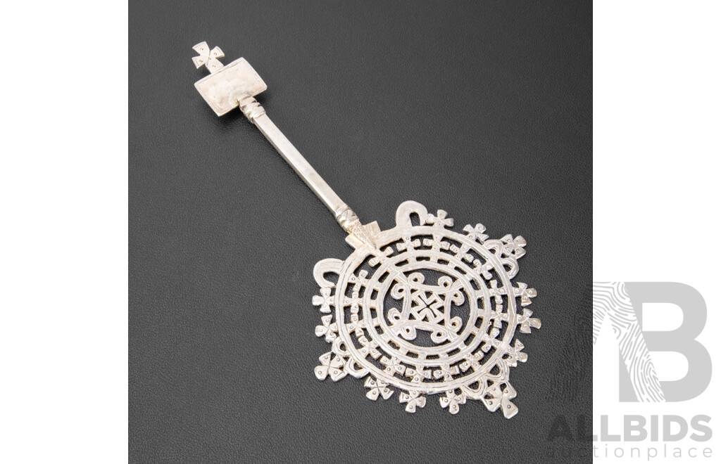 Antique Ethiopian Silver Coptic Orthodox Processional Cross