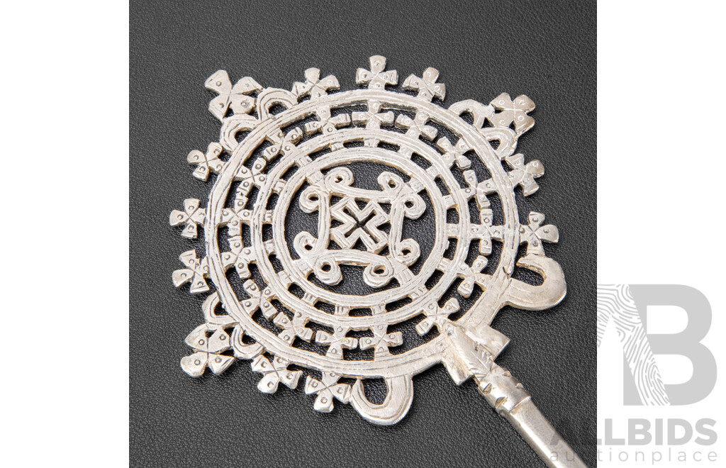 Antique Ethiopian Silver Coptic Orthodox Processional Cross