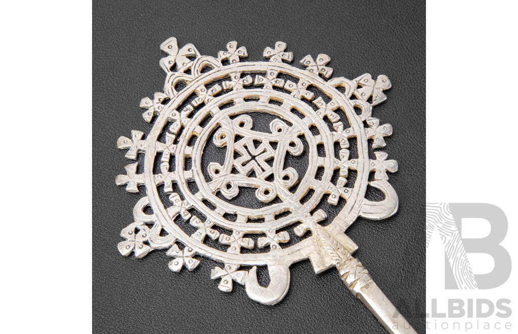 Antique Ethiopian Silver Coptic Orthodox Processional Cross