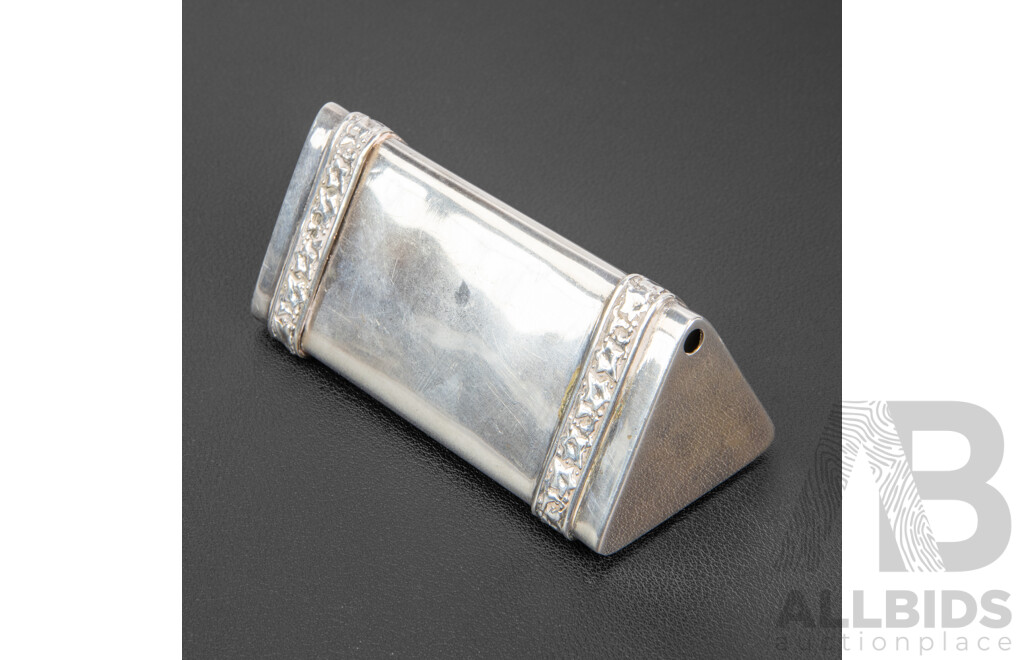 Antique Silver Triangular Toothpick Dispenser