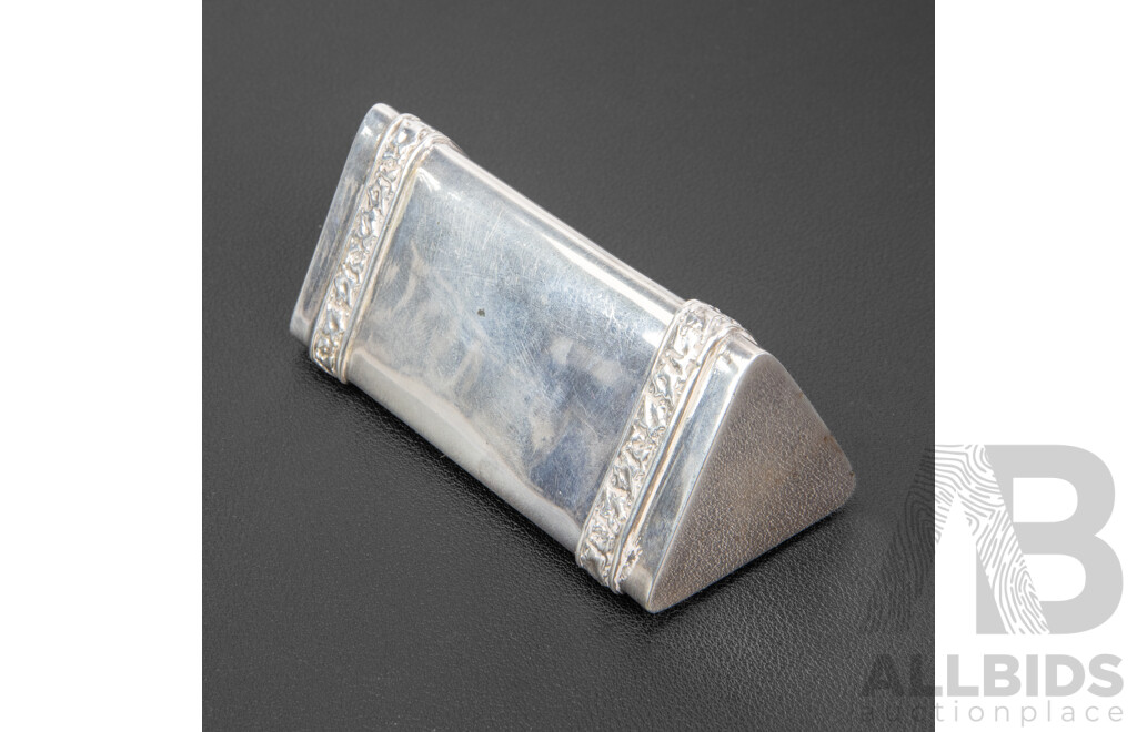 Antique Silver Triangular Toothpick Dispenser