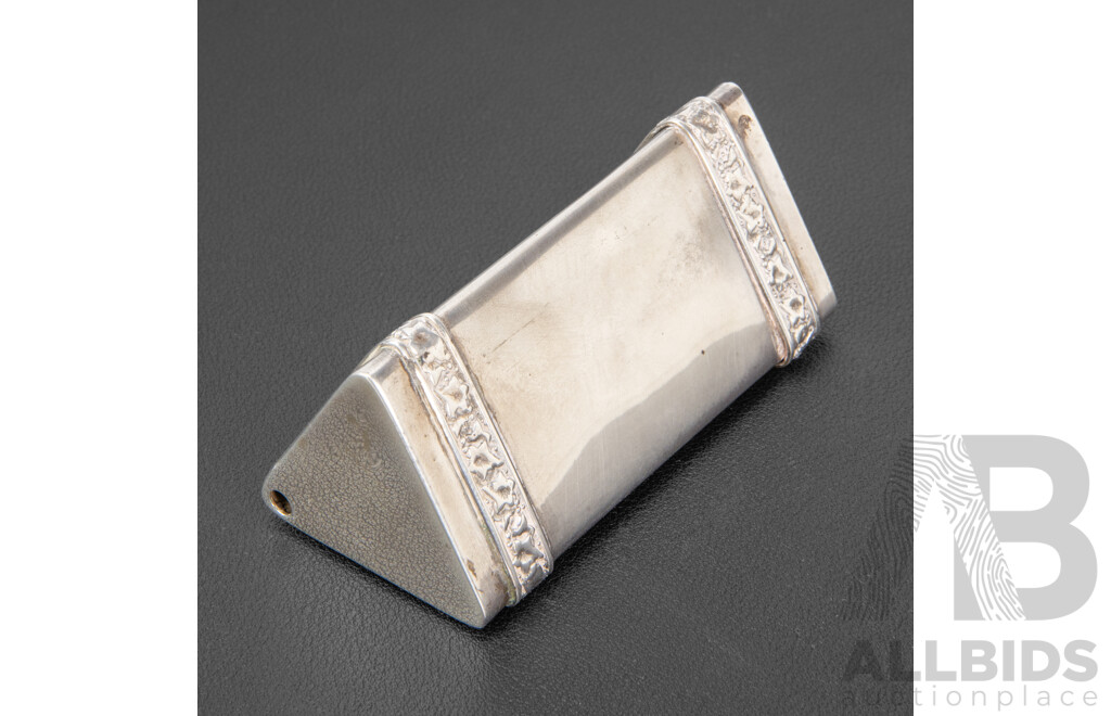 Antique Silver Triangular Toothpick Dispenser
