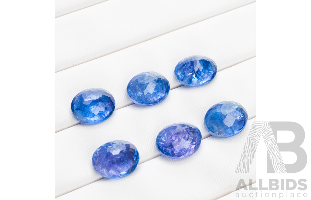 20.15cts of Oval Cut Natural Tanzanites - Lot of 6