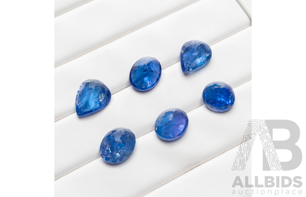 19.25cts of Oval, Pear & Round Cut Natural Tanzanites - Lot of 6