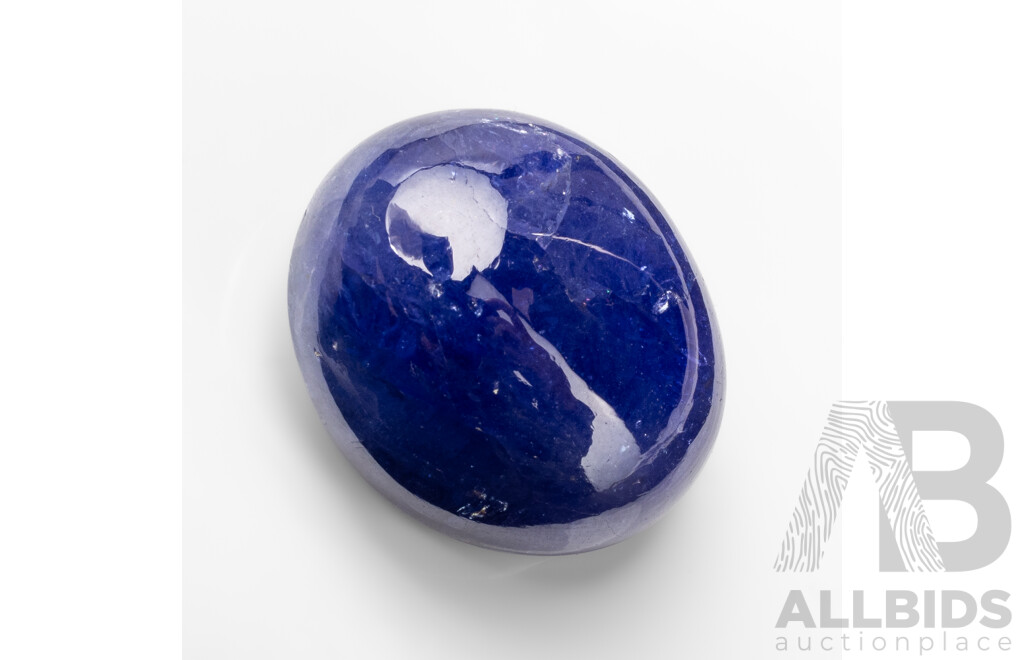 69.90ct Oval Cabochon Natural Tanzanite with Valuation