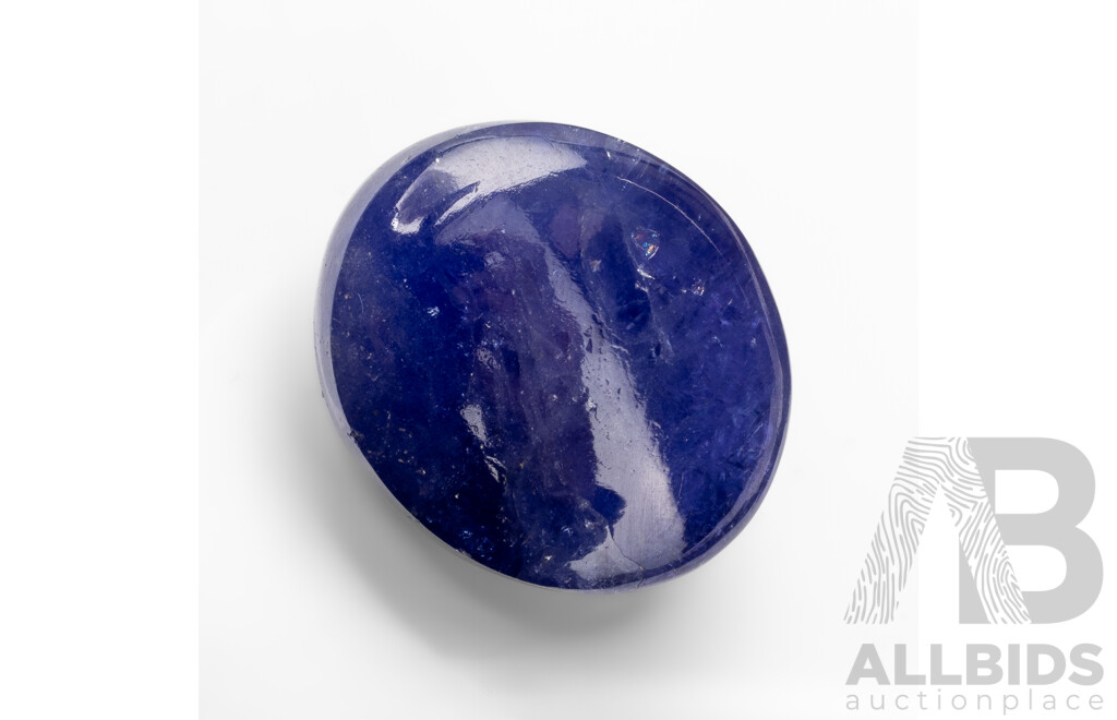 69.90ct Oval Cabochon Natural Tanzanite with Valuation