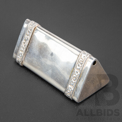 Antique Silver Triangular Toothpick Dispenser