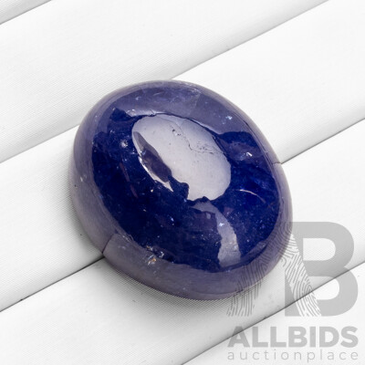 69.90ct Oval Cabochon Natural Tanzanite with Valuation