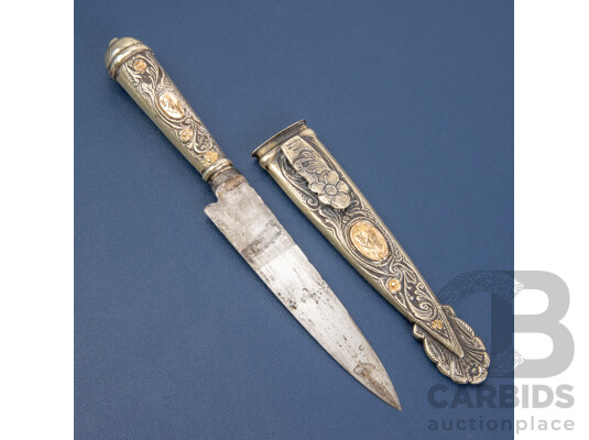 Ornate Argentinian El Guapo Gaucho Ceremonial Knife and Sheath