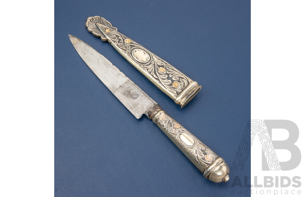 Ornate Argentinian El Guapo Gaucho Ceremonial Knife and Sheath