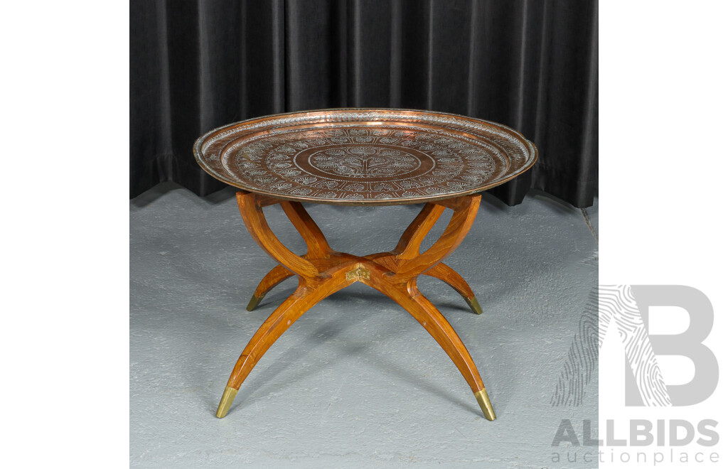 Indian Copper Tray Table