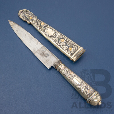 Ornate Argentinian El Guapo Gaucho Ceremonial Knife and Sheath