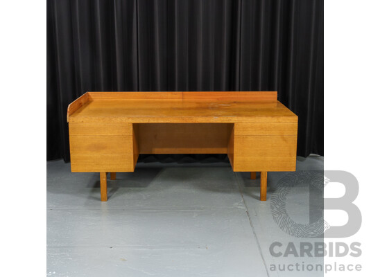 Large Silky Oak Executive Desk