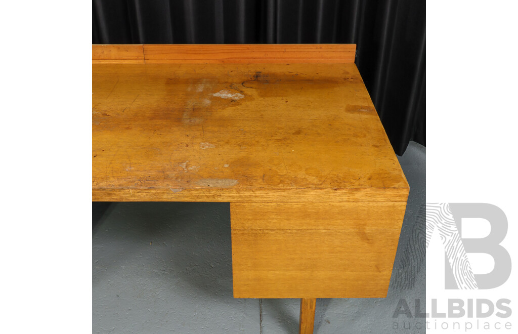 Large Silky Oak Executive Desk