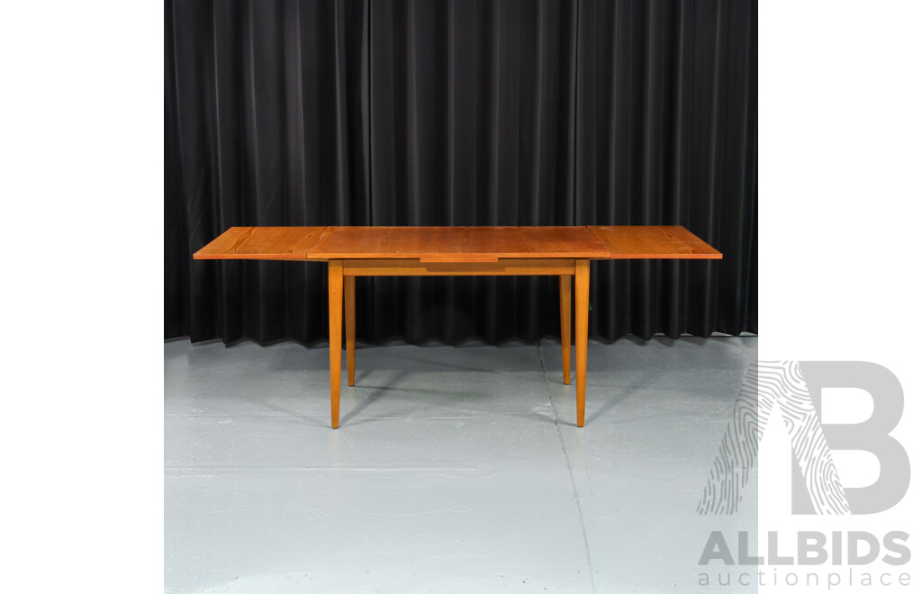 Vintage Teak Extension Dining Table with Six Upholstered Chairs by Kinross Fine Furniture