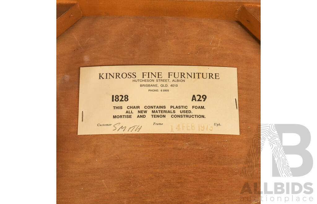 Vintage Teak Extension Dining Table with Six Upholstered Chairs by Kinross Fine Furniture
