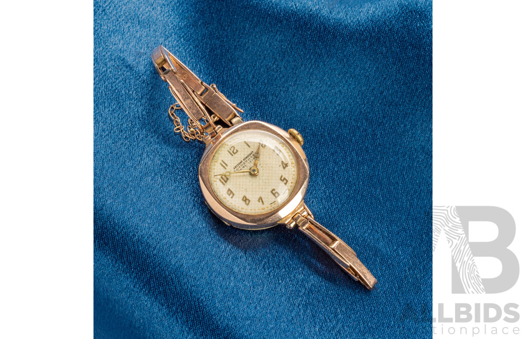 Vintage 9ct Rose Gold Anthony Horderns Rotherhams Swiss Hand Wind Watch - 18.93g