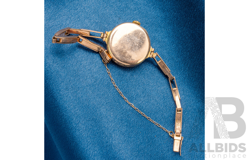 Vintage 9ct Rose Gold Anthony Horderns Rotherhams Swiss Hand Wind Watch - 18.93g