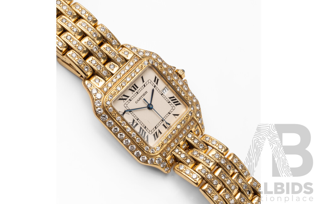 Vintage Ladies' Swiss Panthère de Cartier 18ct Yellow Gold & Diamond Dress Watch with Valuation - 8839570852