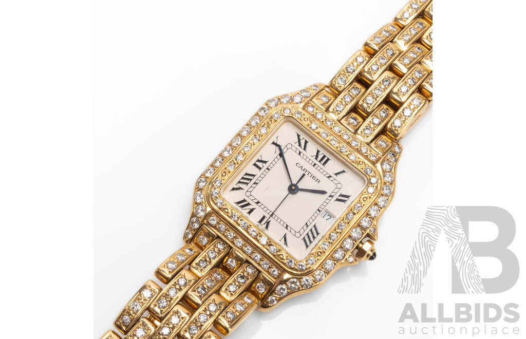 Vintage Ladies' Swiss Panthère de Cartier 18ct Yellow Gold & Diamond Dress Watch with Valuation - 8839570852