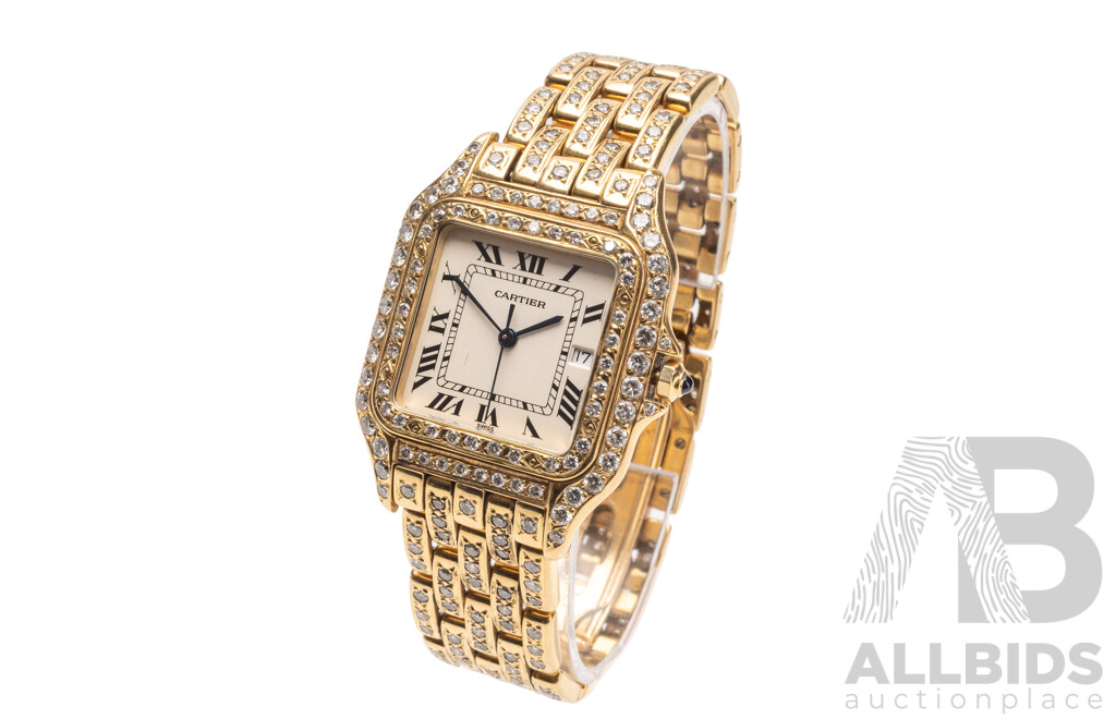 Vintage Ladies' Swiss Panthère de Cartier 18ct Yellow Gold & Diamond Dress Watch with Valuation - 8839570852