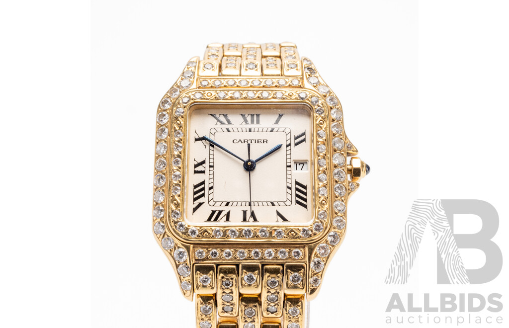 Vintage Ladies' Swiss Panthère de Cartier 18ct Yellow Gold & Diamond Dress Watch with Valuation - 8839570852