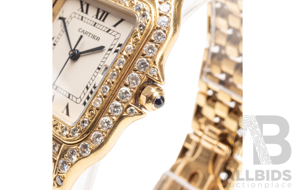 Vintage Ladies' Swiss Panthère de Cartier 18ct Yellow Gold & Diamond Dress Watch with Valuation - 8839570852