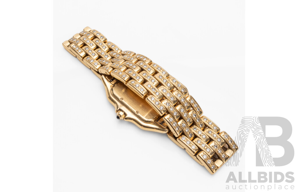 Vintage Ladies' Swiss Panthère de Cartier 18ct Yellow Gold & Diamond Dress Watch with Valuation - 8839570852