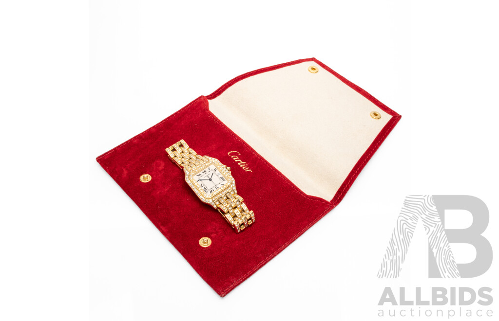 Vintage Ladies' Swiss Panthère de Cartier 18ct Yellow Gold & Diamond Dress Watch with Valuation - 8839570852
