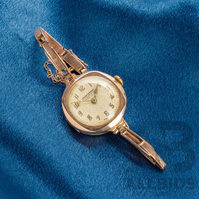 Vintage 9ct Rose Gold Anthony Horderns Rotherhams Swiss Hand Wind Watch - 18.93g
