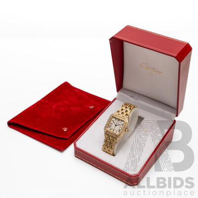 Vintage Ladies' Swiss Panthère de Cartier 18ct Yellow Gold & Diamond Dress Watch with Valuation - 8839570852