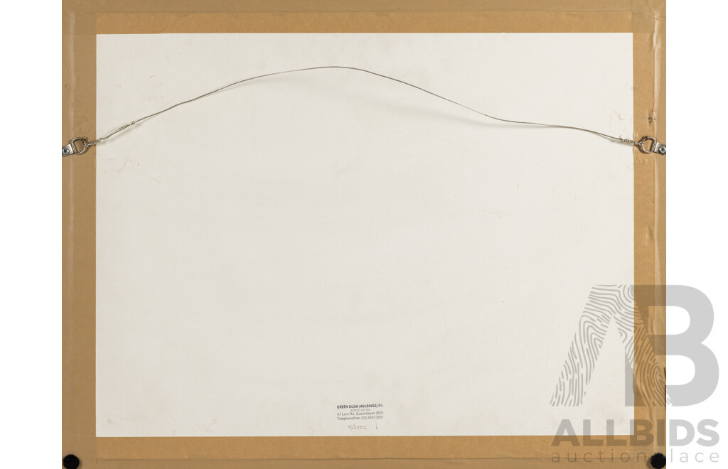 Billy Missi (20th Century, Torres Straits Islander, 1970-2012), Ap Aw Aidal (Plant Cultivation) (2001), Original Linocut, 48H x 61W cm (frame)