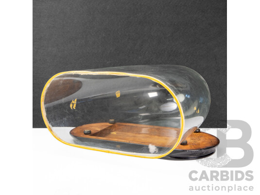 Vintage Glass Cloche on Timber Base