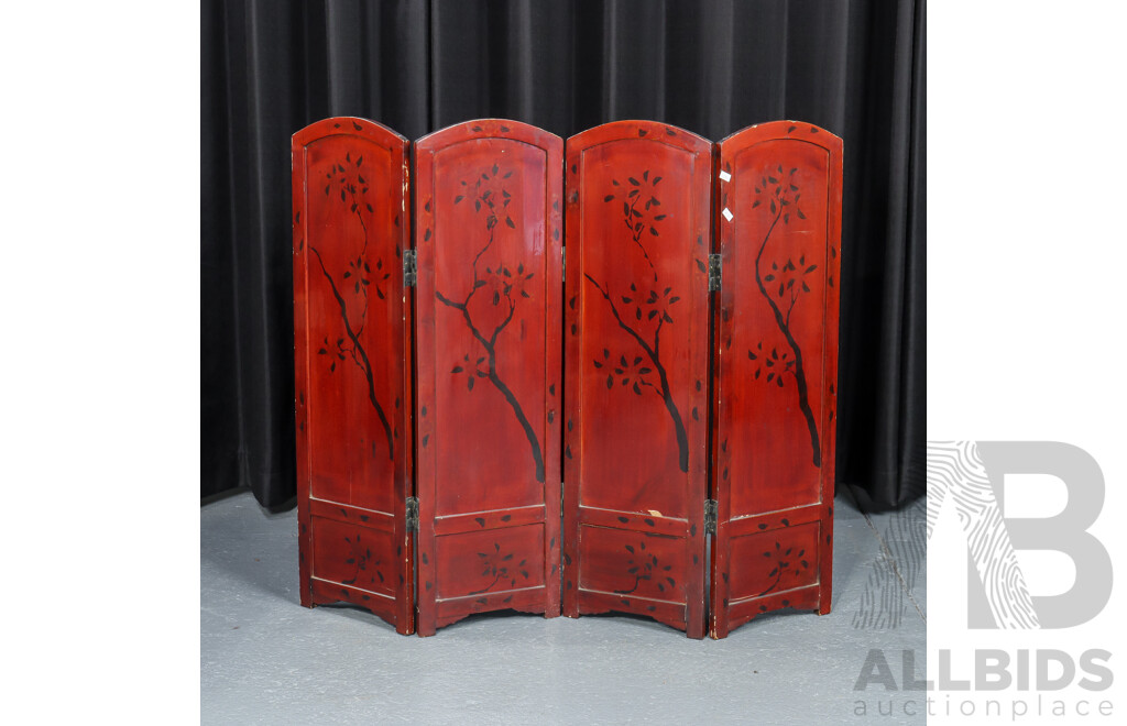 Small Oriental Four Panel Screen