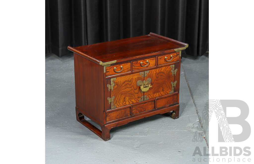 Small Korean Elm Two Door Cabinet