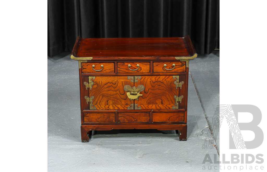 Small Korean Elm Two Door Cabinet