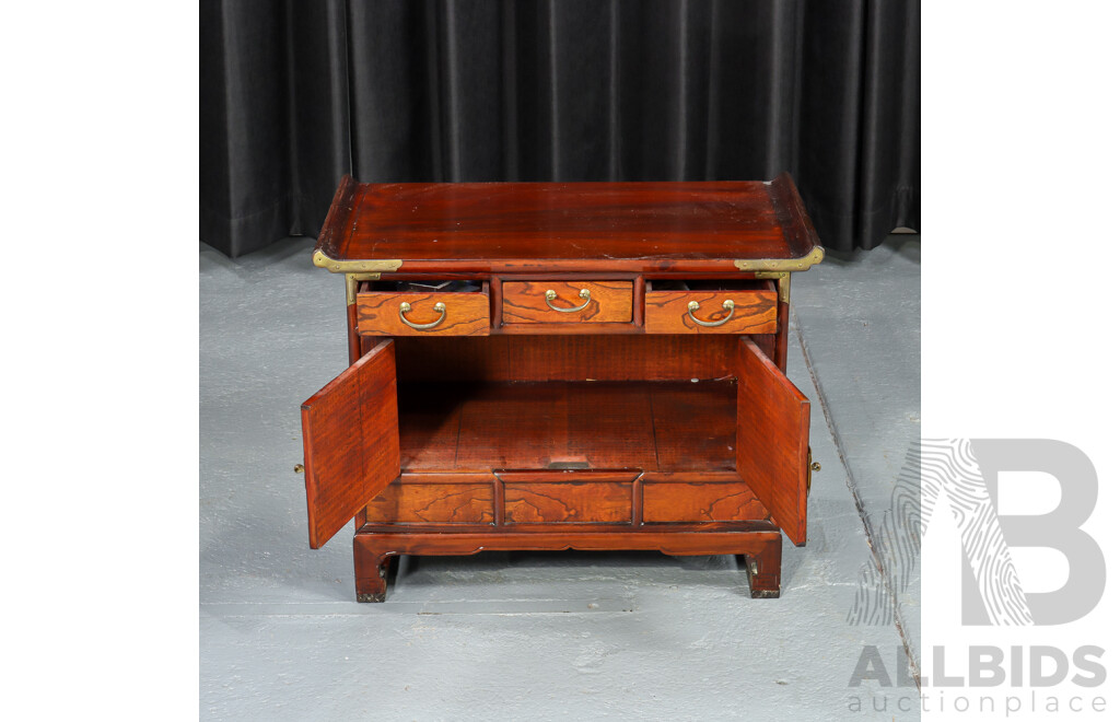 Small Korean Elm Two Door Cabinet