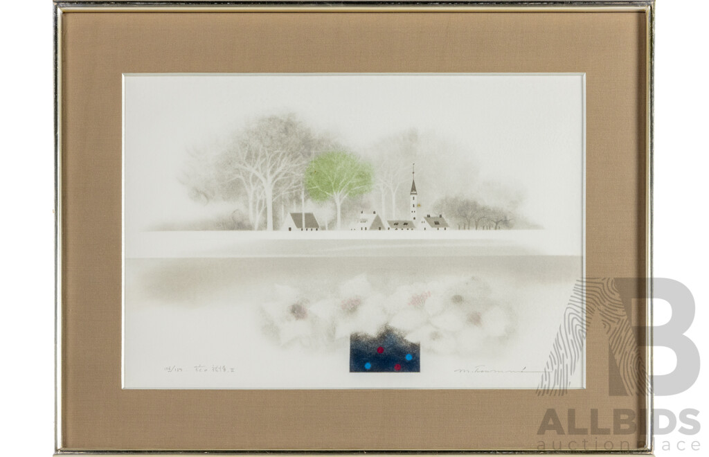 Masao Tsurumi (20th Century, Japanese), Flowers & Emotion II, Signed and Editioned Original Lithograph, 44H x 58W cm (frame)