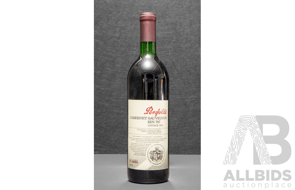 Penfolds Bin 707 Cabernet Sauvignon Vintage 1990