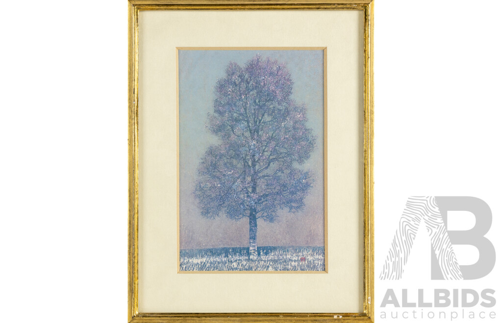 Joichi Hoshi (20th Century, Japanese, 1913-1979), Winter Day(A), Autumn Light, Tree of the Kings & Morning, Four Vintage Prints After Original Wood Blocks, 22H x 27W cm (largest Frame) (4)