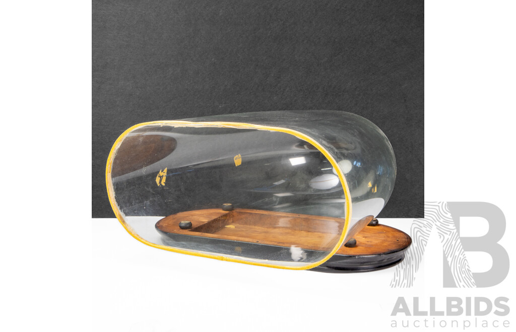 Vintage Glass Cloche on Timber Base