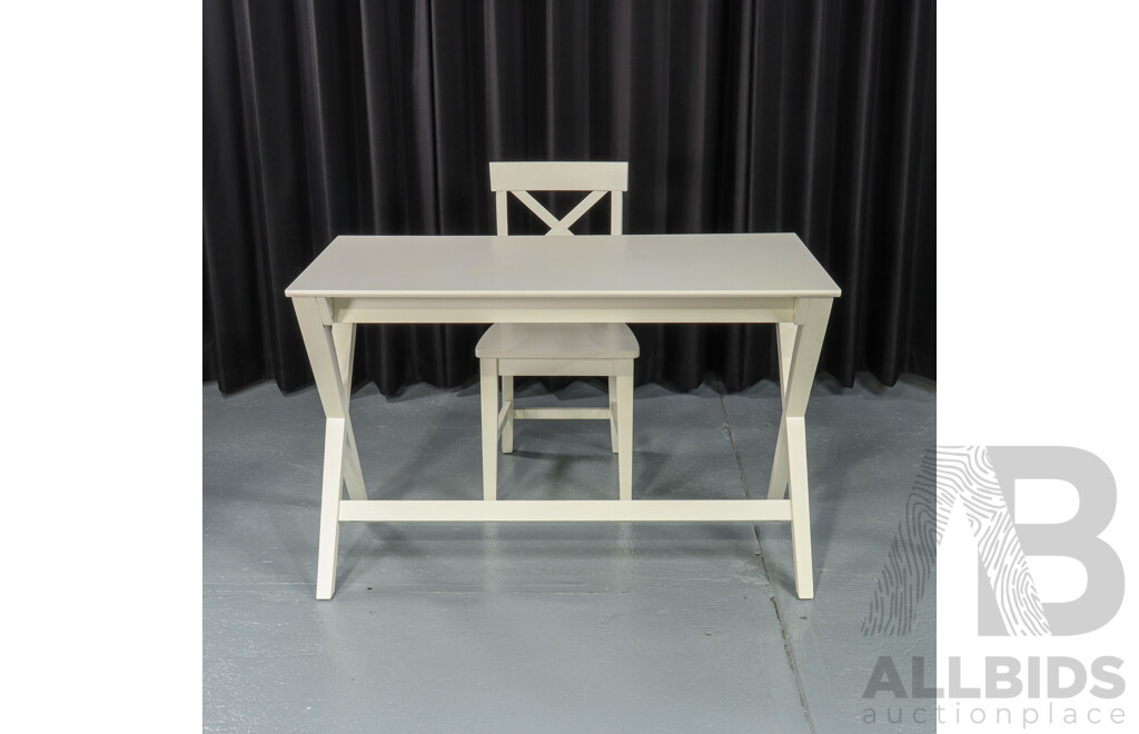 Painted Wooden Modern Desk and Matching Chair