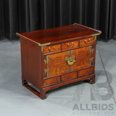 Small Korean Elm Two Door Cabinet