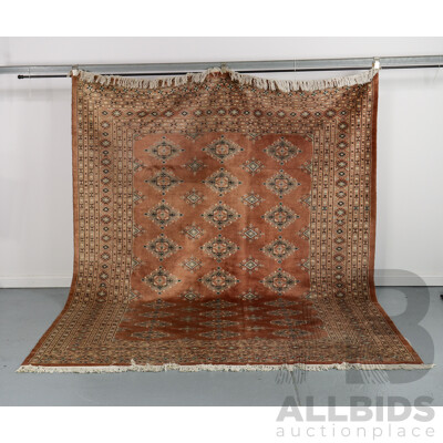 Hand Knotted Terracotta Patterned Rug