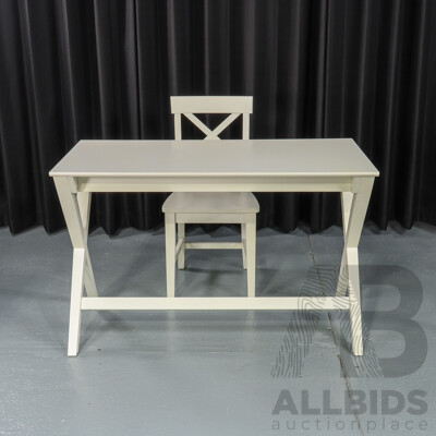 Painted Wooden Modern Desk and Matching Chair